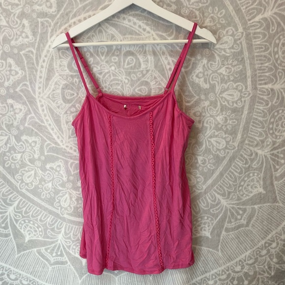 SUPER Cute bubblegum pink tank top no tag size large adorable m/l built-in bra - Picture 1 of 8